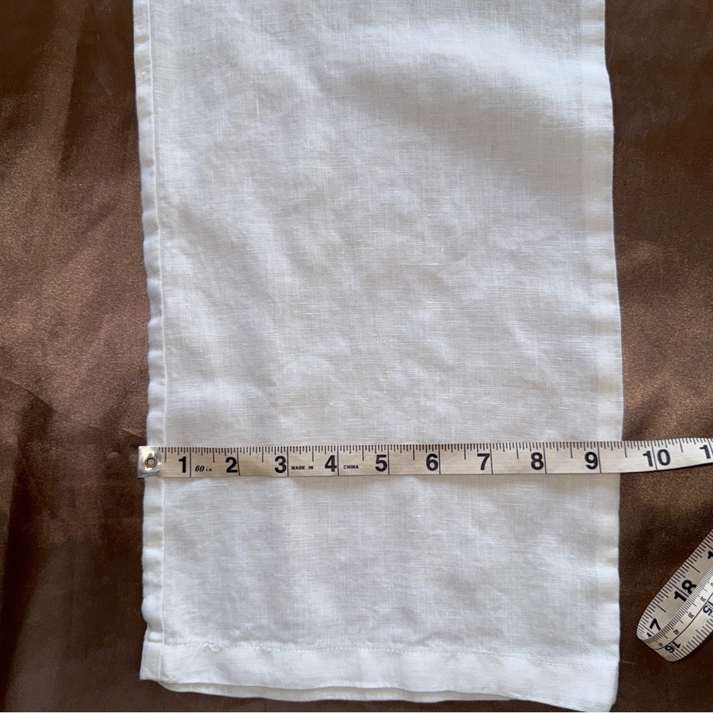 Ellen Tracy New White Linen Pants Drawstring Wide Leg Timeless Classic Medium - Picture 13 of 14